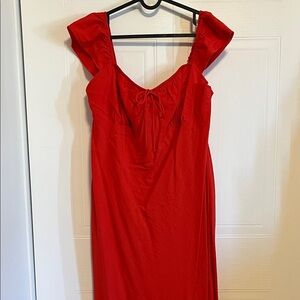 American Eagle Outfitters Cap Sleeve Sweetheart Midi Dress